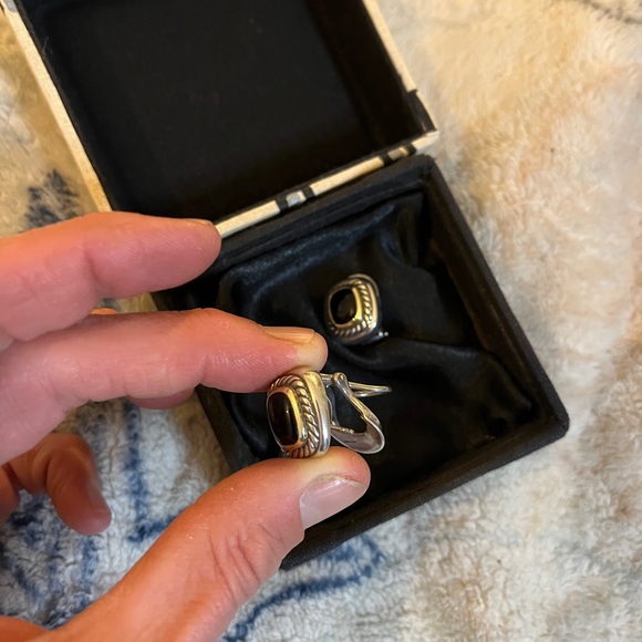 DAVID YURMAN BLACK ONYX ALBION EARRINGS - Picture 2 of 8